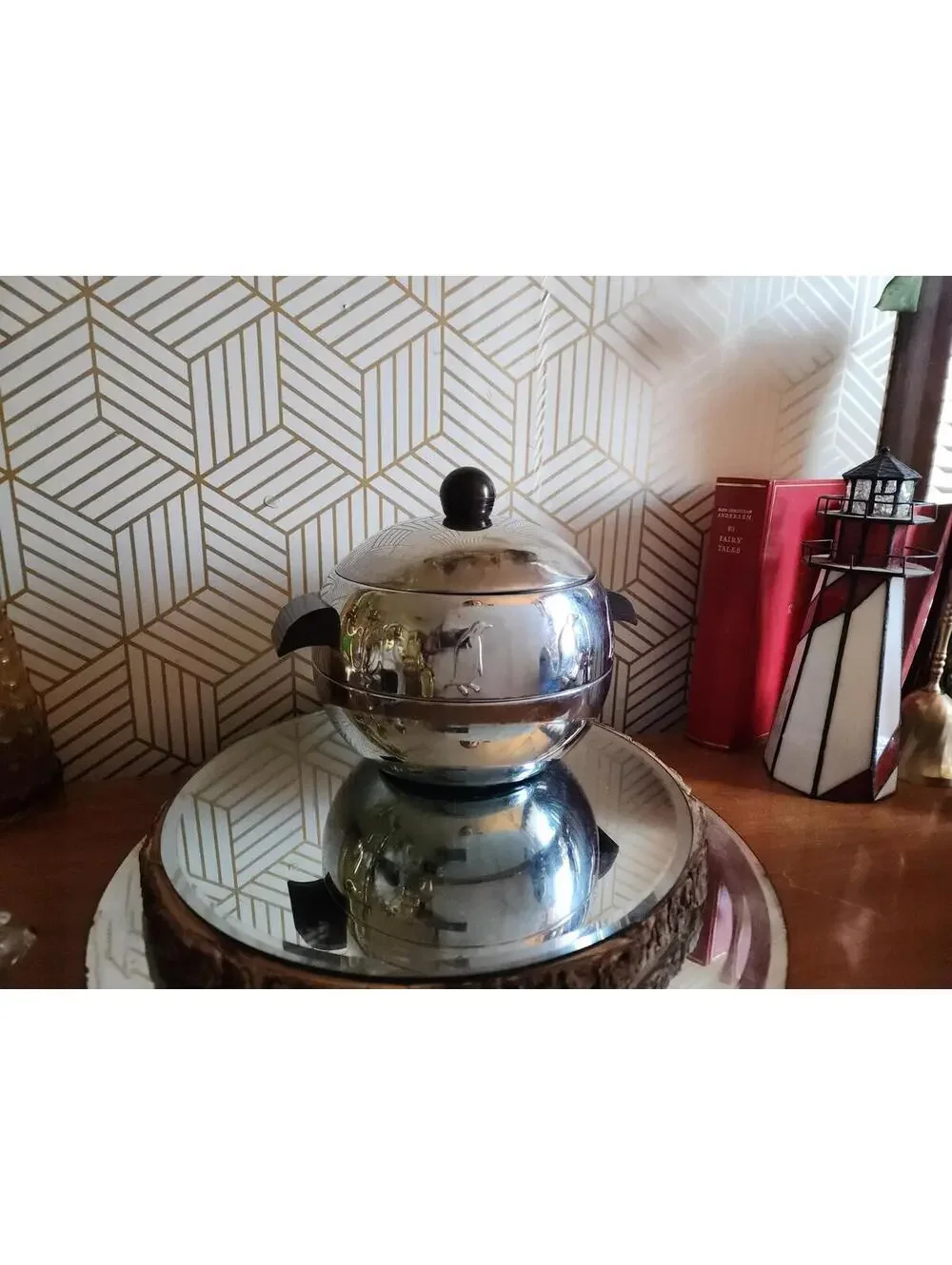 Penguin Ice Bucket West Bend Hot And Cold Server Barware MCM Chrome Vintage